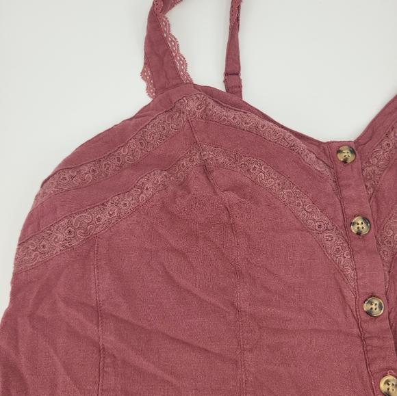 Torrid Lace & Button sleeveless Tank Top - Picture 3 of 9